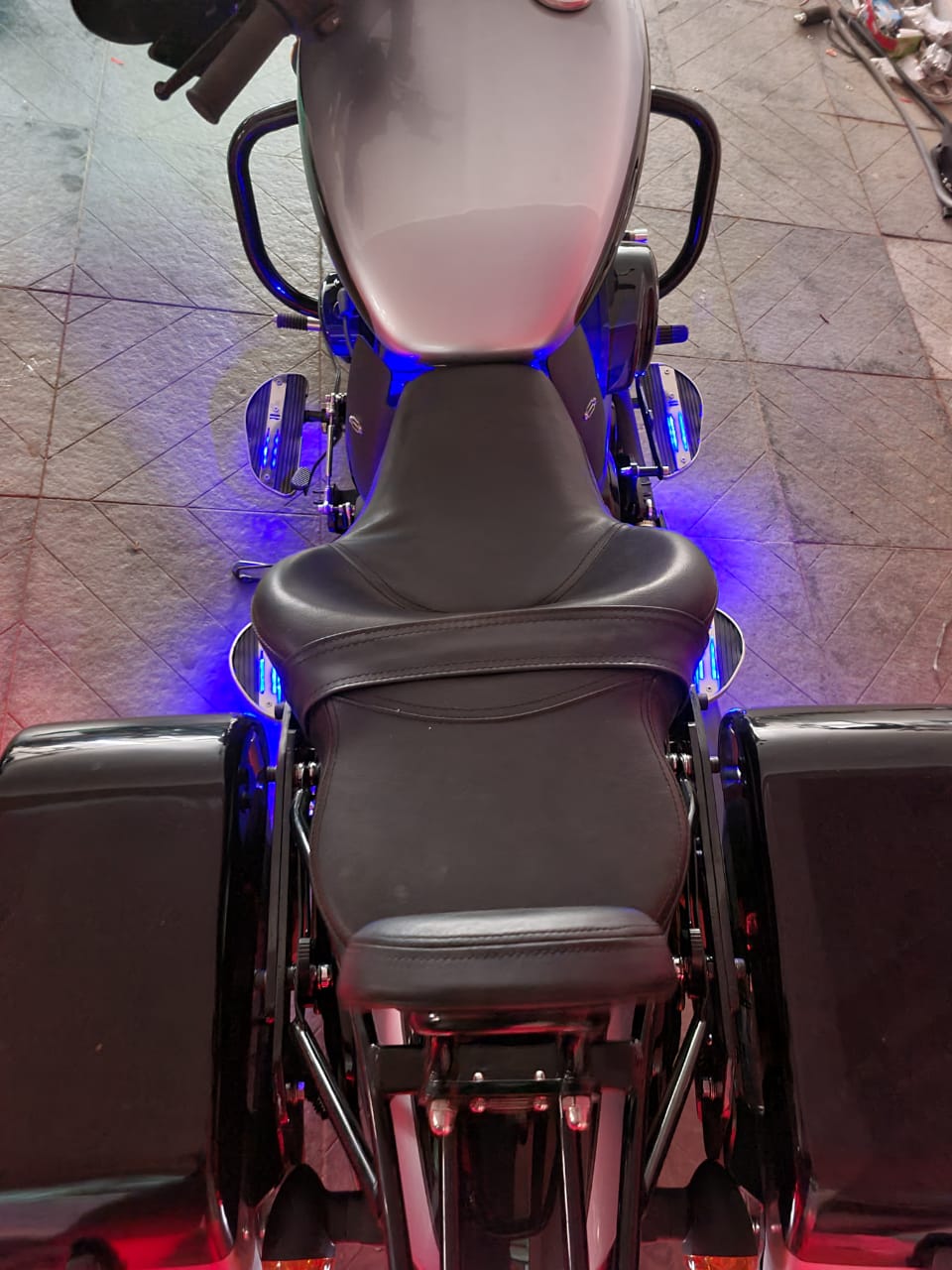 Rider Footboards( For Forward Foot Controls)- Chrome Detail( with LED) Edition