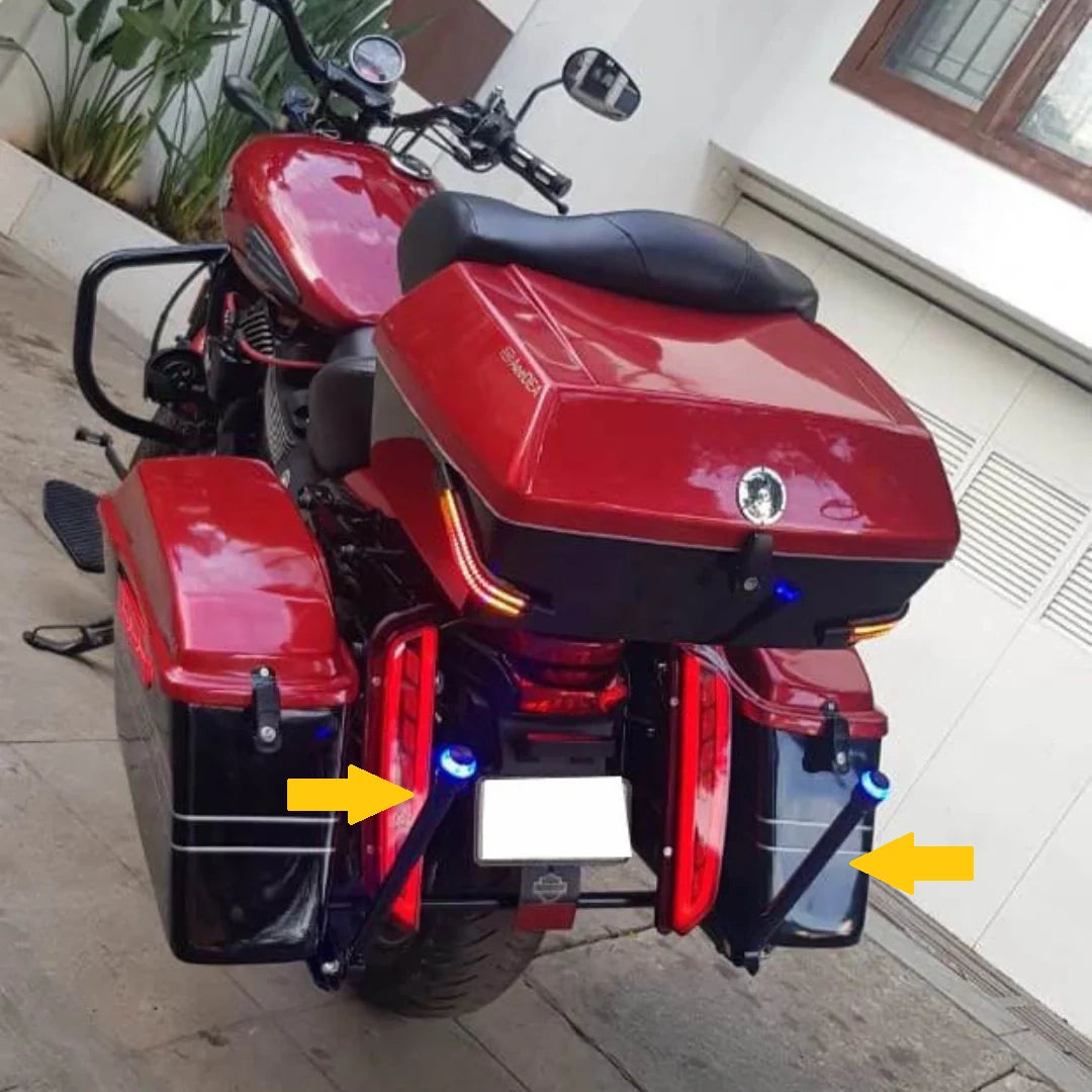 Royal Enfield Super Meteor 650 flagpole accessory side view
