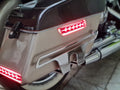 AeeDEA Harley Low Rider panniers featuring integrated waterproof LED lights