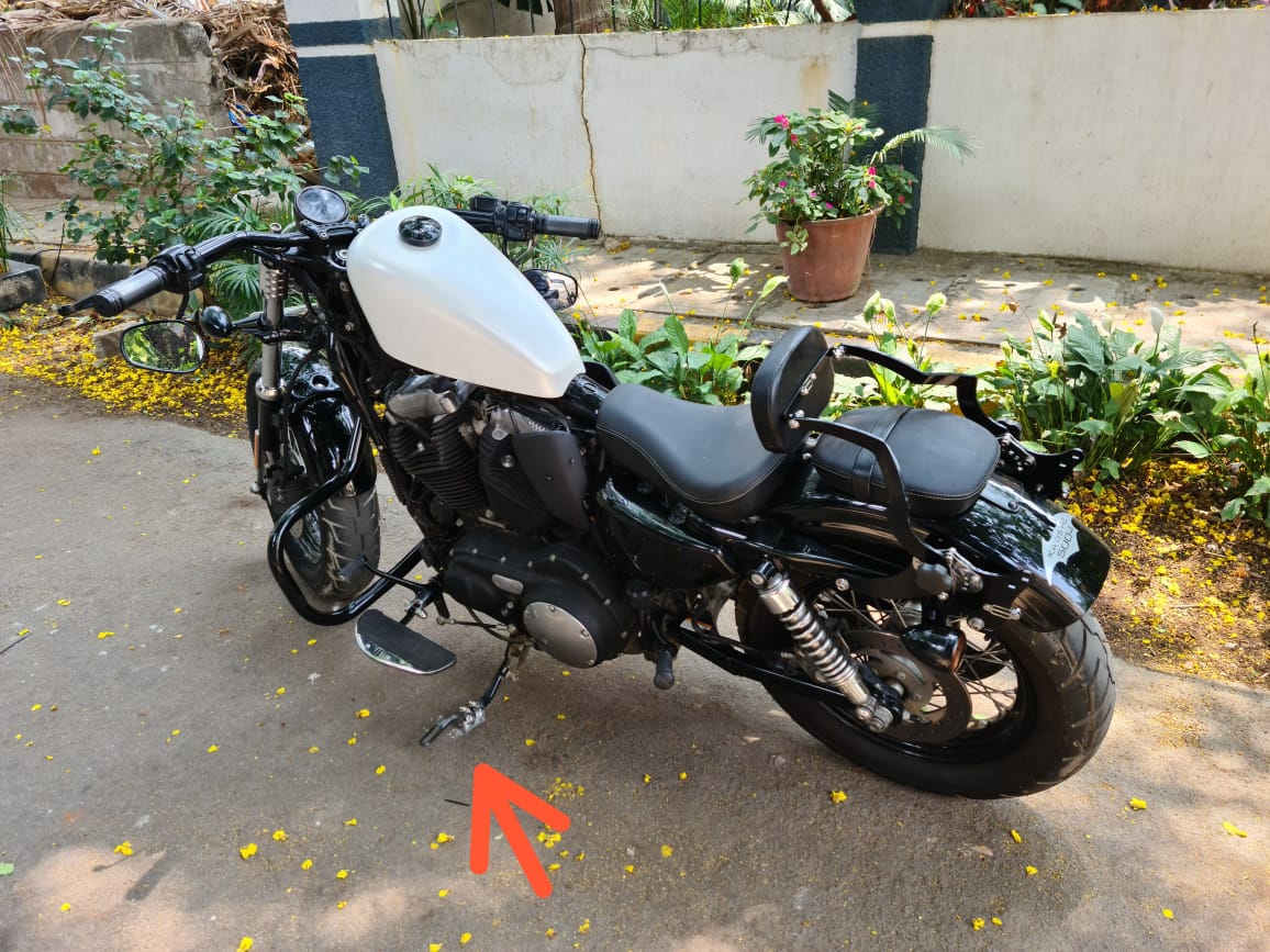Aluminium motorcycle side stand boot with stainless steel base plate