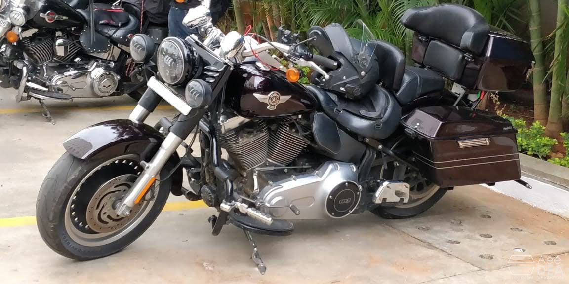 Harley Fat Boy side panniers with large touring storage capacity