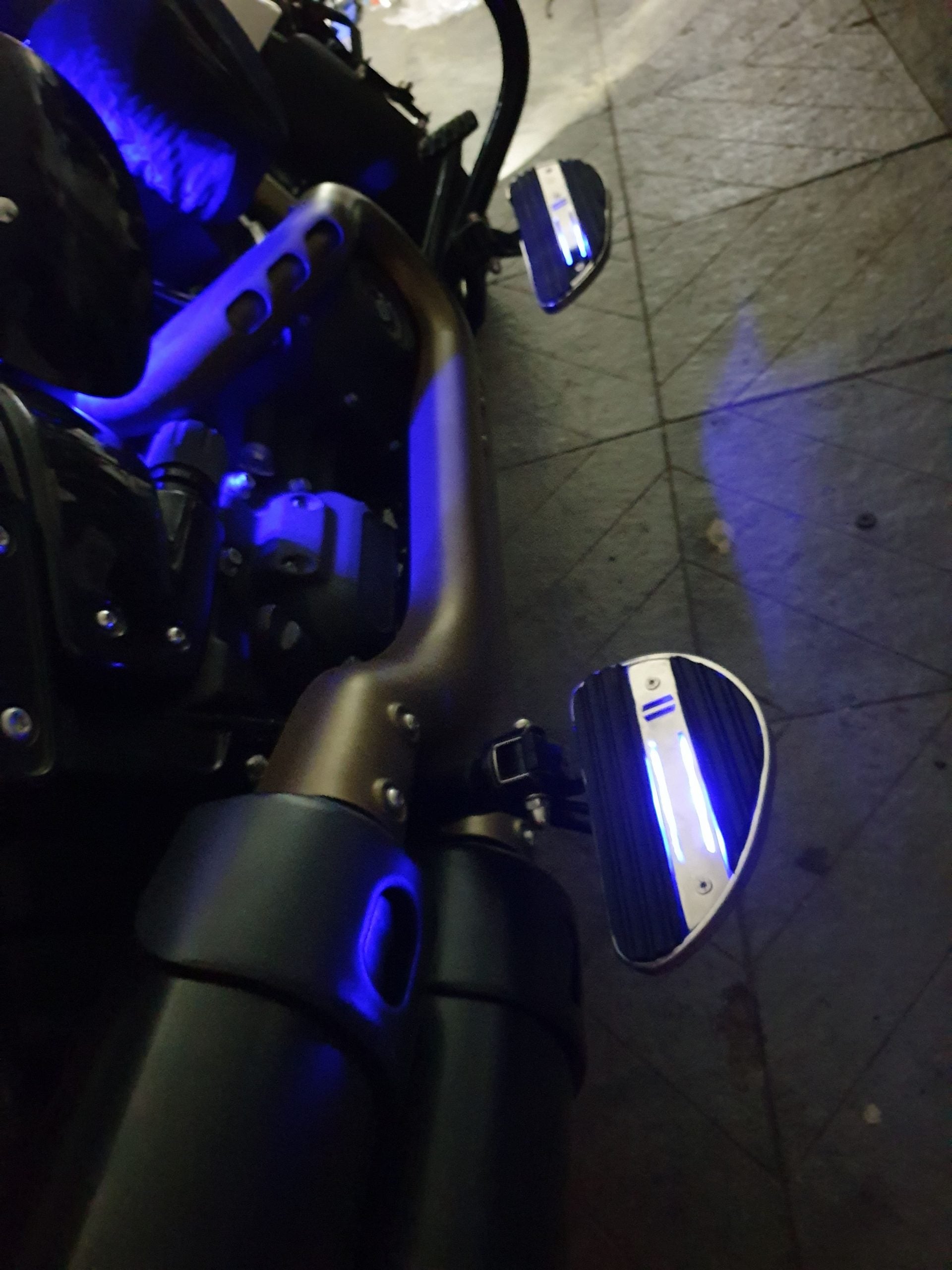 Rider Footboards( For Forward Foot Controls)- Chrome Detail( with LED) Edition