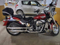 Glossy black rider backrest for Harley Fat Boy touring