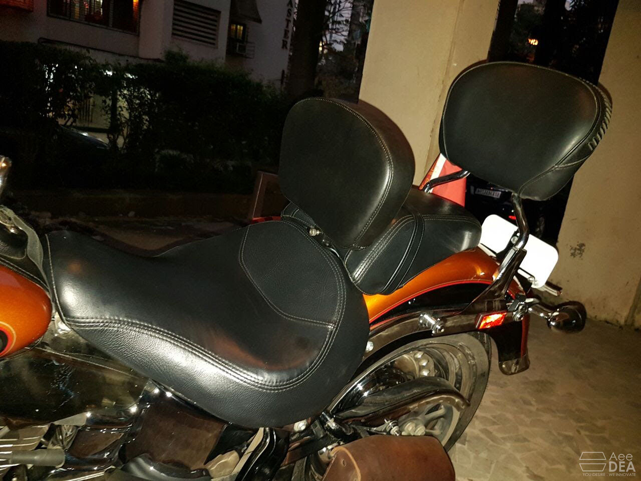 Harley Fat Boy rider lumbar support backrest