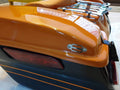 Harley Fat Boy side panniers professionally installed on motorcycle