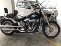 Harley Fat Boy 2018 rider yoga backrest installed on motorcycle