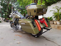 Harley Fat Boy touring saddlebags side profile view
