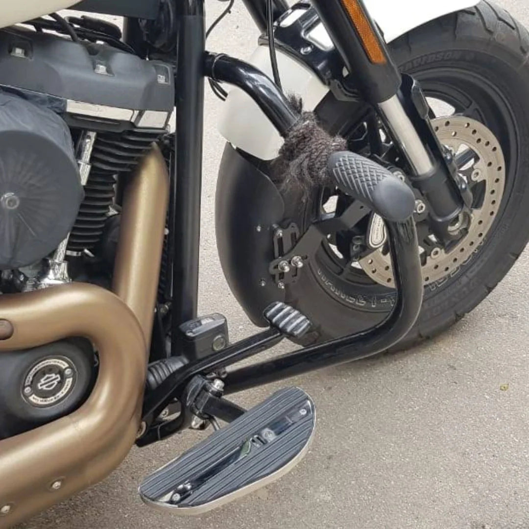 Top view of Harley Street 750 LED rider footboards by AeeDEA