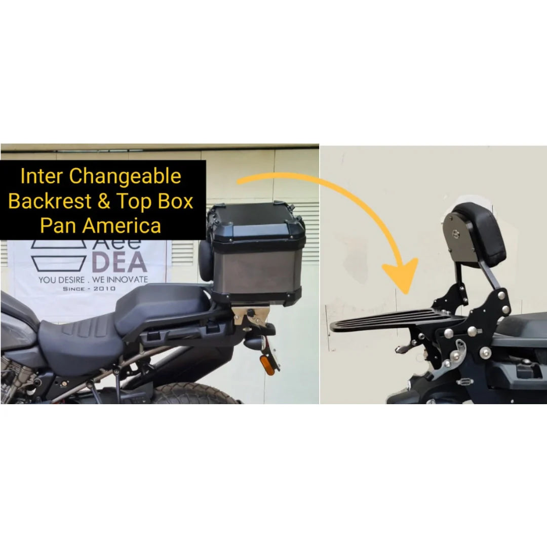 Harley Davidson Pan America Interchangeable Pillion Backrest by AeeDEA