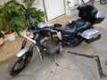 Sportster 48 hard saddlebags rear view with touring carriage system