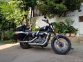 AeeDEA Sportster 48 side panniers with carriage installed on Harley Davidson Sportster 48