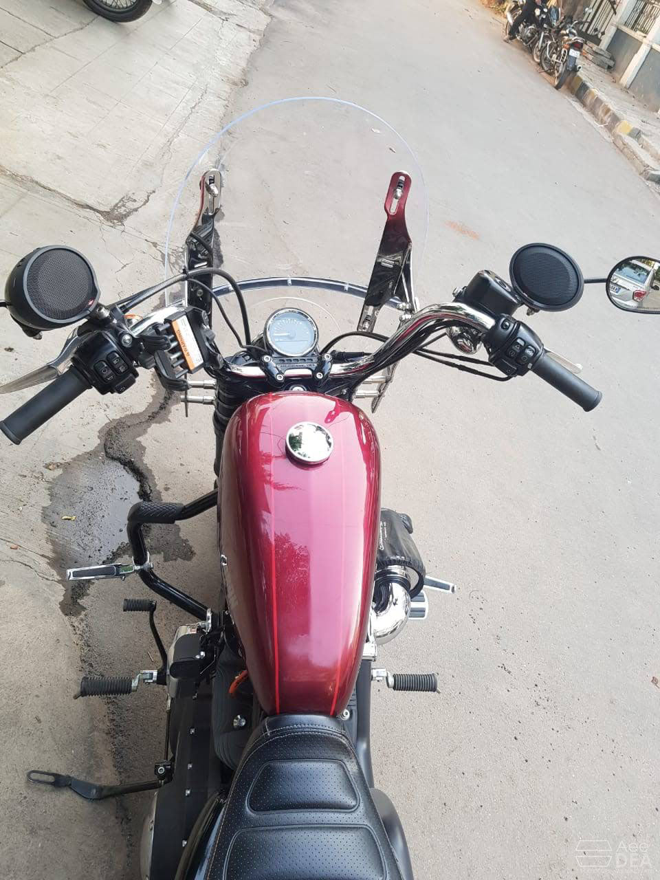 Harley Sportster 48 windscreen front profile
