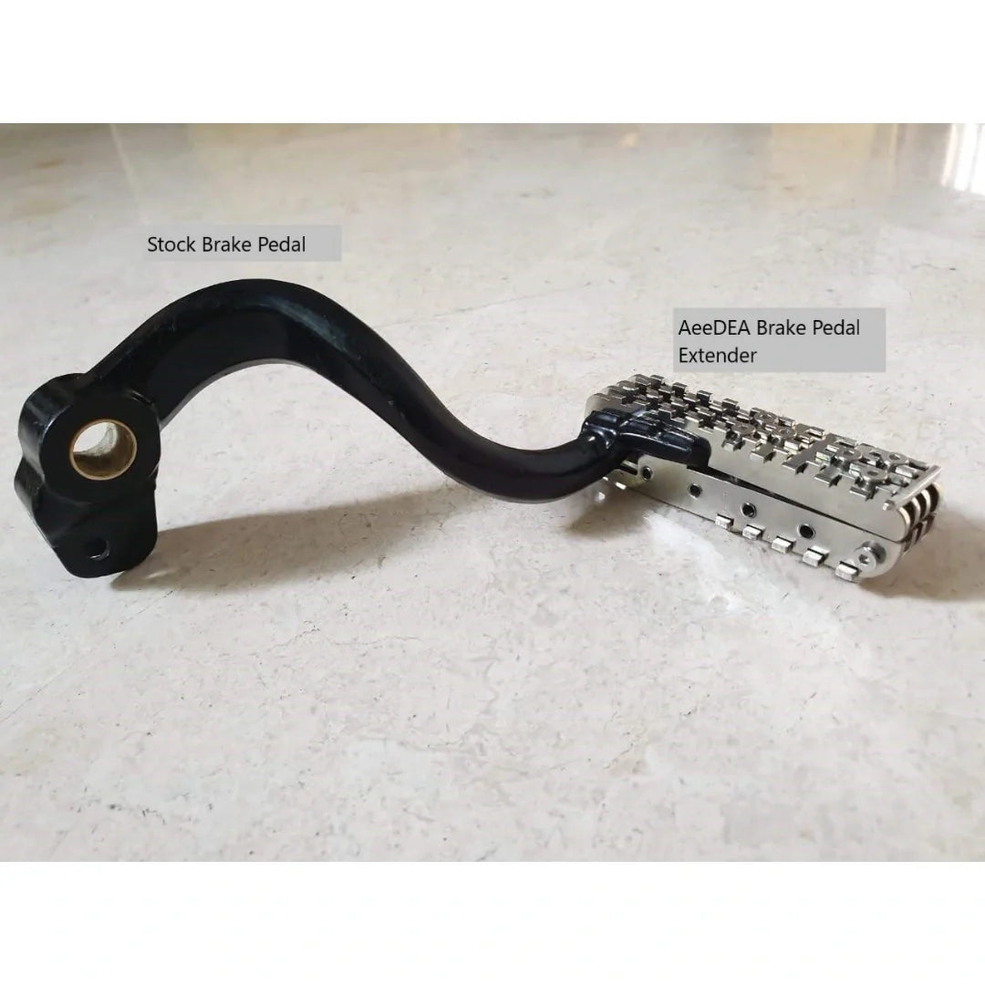 Precision laser-cut stainless steel brake pedal extender for Street Rod
